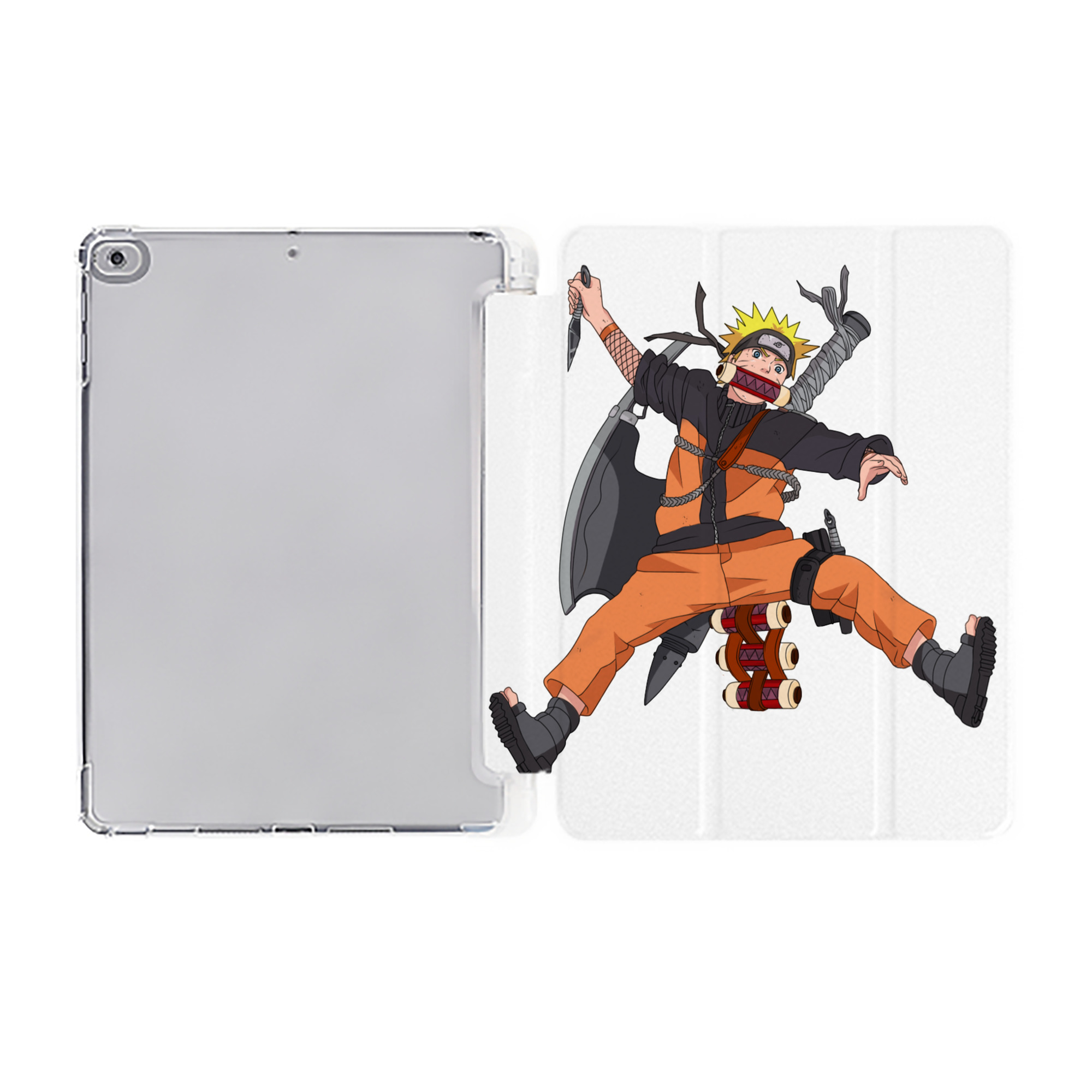 （画像用） NARUTO -ナルト- うずまき ナルト Uzumaki Naruto IPad ケース ペン収納付き 三つ折りスタンド PUレザー×シリコン 対応機種9.5/10.5/10.9インチ